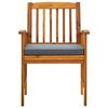 vidaXL Sillas de comedor jardín 3 uds con cojines madera maciza acacia