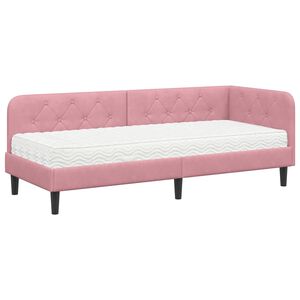 vidaXL Estructura de cama en esquina Rosa 80 x 200 cm Terciopelo