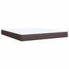 vidaXL Cama box spring con colch&oacute;n tela marr&oacute;n oscuro 180x200 cm