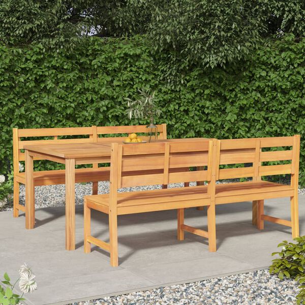 vidaXL Juego de comedor para jard&iacute;n 3 pzas madera maciza de teca