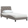 vidaXL Cama con colch&oacute;n tela gris taupe 90x190 cm
