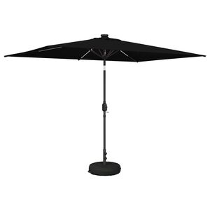 vidaXL Parasol de jard&iacute;n con luces LED y base 200 x 300 cm Poli&eacute;ster