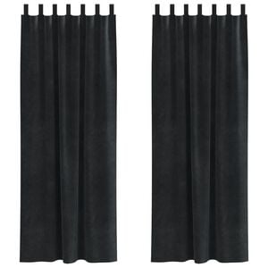 vidaXL Cortinas opacas 2 pcs Negro 140 x 260 cm Terciopelo