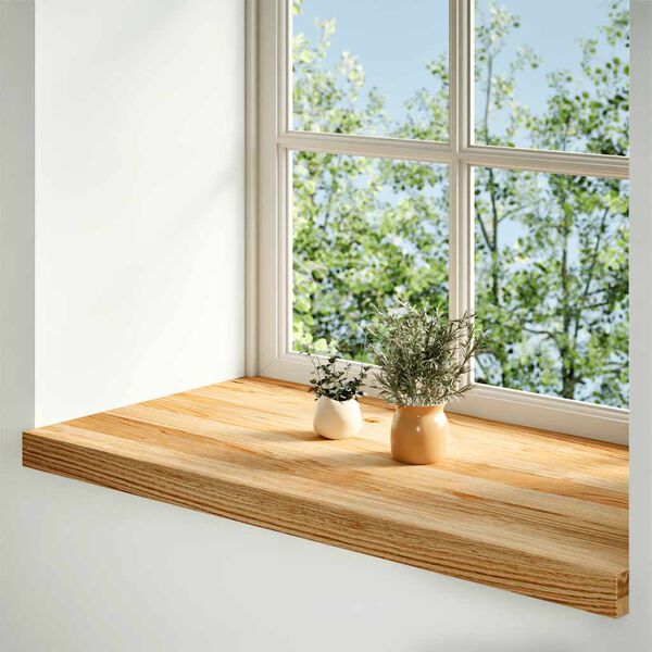 vidaXL Alf&eacute;izares de ventana 2 uds madera maciza roble marr&oacute;n claro