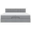vidaXL Estructura de cama otomana con colch&oacute;n gris claro 200x200 cm