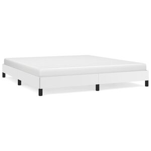 vidaXL Estructura de cama sin colch&oacute;n cuero sint&eacute;tico blanco 180x200cm