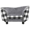vidaXL Sofá para perro felpa gris 68x38x38 cm