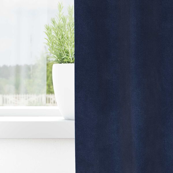 vidaXL Cortinas opacas 2 pcs Azul Oscuro 140 x 260 cm Terciopelo