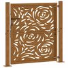 vidaXL Puerta de jardín 100x100 cm de acero corten con diseño de llamas