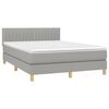 vidaXL Cama box spring con colch&oacute;n tela gris claro 140x190 cm