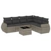 vidaXL Set de sof&aacute;s de jard&iacute;n 7 piezas con cojines rat&aacute;n PE gris