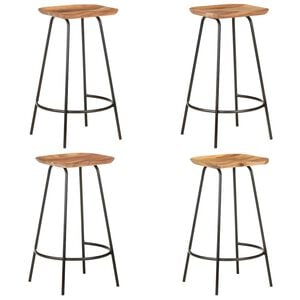 vidaXL Taburetes de cocina 4 unidades madera maciza de acacia
