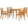 vidaXL Juego de comedor de jard&iacute;n 5 piezas madera maciza de acacia
