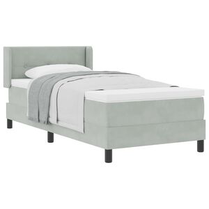 vidaXL Cama tipo Box Spring Manual Gris Claro 200 x 100 cm Terciopelo