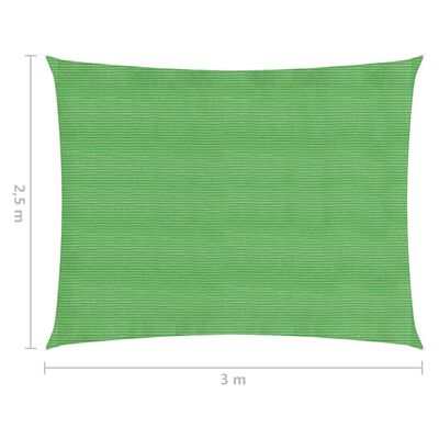 vidaXL Toldo de vela HDPE verde claro 160 g/m² 2,5x3 m