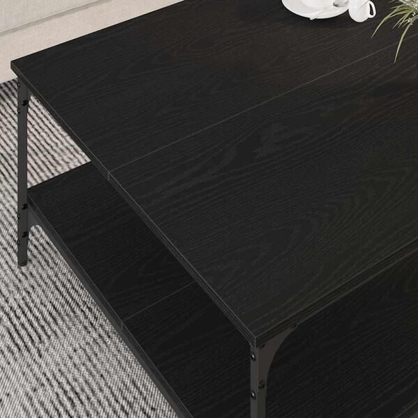 vidaXL Mesa de Café Roble negro 80 x 80 x 40 cm Madera contrachapada