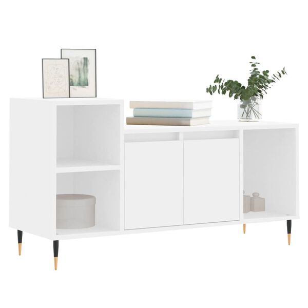 vidaXL Mueble para TV madera contrachapada blanco 100x35x55 cm
