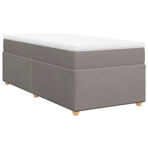vidaXL Cama box spring con colch&oacute;n tela gris taupe 90x200 cm