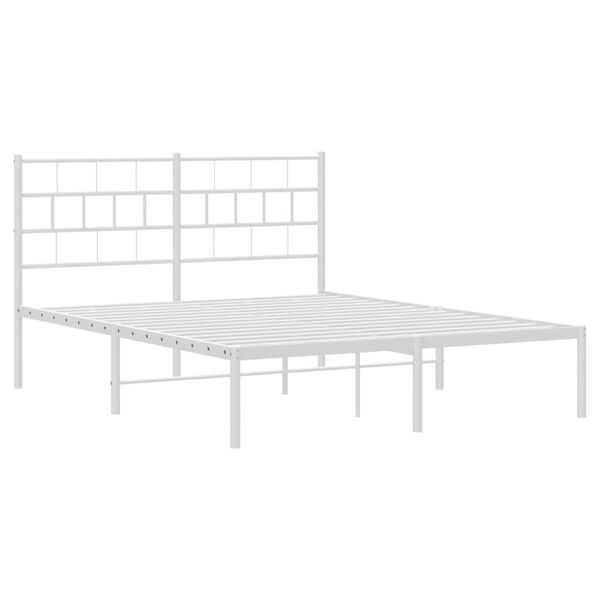 vidaXL Estructura cama sin colch&oacute;n con cabecero metal blanco 160x200cm