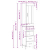vidaXL Aparador alto madera contrachapada gris Sonoma 34,5x34x180 cm