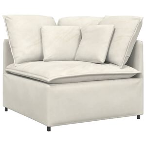 vidaXL M&oacute;dulo esquinero de sof&aacute; modular con cojines, color crema, 100 cm