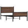 vidaXL Estructura de cama sin colch&oacute;n metal marr&oacute;n roble 107x203 cm