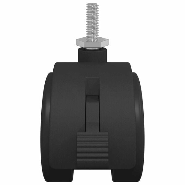 vidaXL Rueda 2 pcs Negro y Plata 40,1 x 40,1 x 37,8 mm Hierro y PP