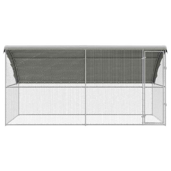 vidaXL Jaula para pollos 2 pcs Plateado 400 x 200 x 198,5 cm