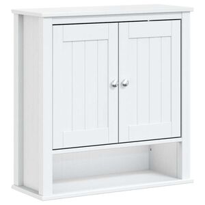vidaXL Mueble de pared ba&ntilde;o BERG madera maciza blanco 69,5x27x71,5 cm