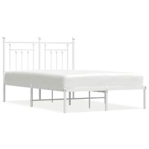 vidaXL Estructura cama sin colch&oacute;n con cabecero metal blanco 120x200cm