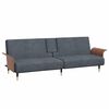 vidaXL Sof&aacute; cama con portavasos terciopelo gris oscuro