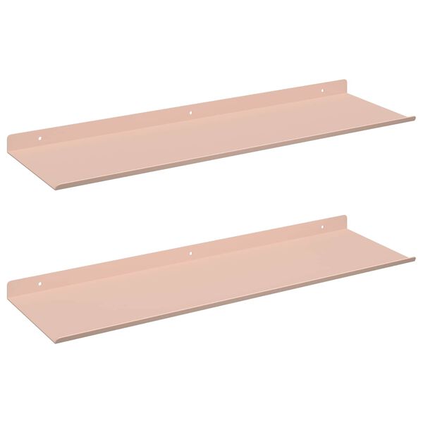 vidaXL Estante flotante 2 pcs Rosa 60 x 18 x 2,5 cm Acero