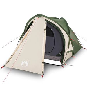vidaXL Tienda de campa&ntilde;a igl&uacute; para 2 personas impermeable verde
