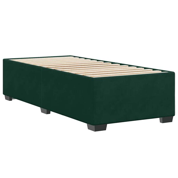 vidaXL Estructura de cama sin colch&oacute;n terciopelo verde oscuro 90x200cm