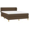 vidaXL Cama box spring con colch&oacute;n tela marr&oacute;n oscuro 140x190 cm