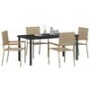 vidaXL Conjunto de Comedor de Jard&iacute;n 5 pcs Beige rat&aacute;n sint&eacute;tico