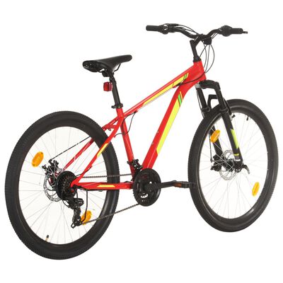 vidaXL Bicicleta montaña 21 velocidades 27,5 pulgadas rueda 38 cm rojo