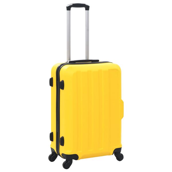 vidaXL Juego de maletas r&iacute;gidas con ruedas trolley amarillo ABS