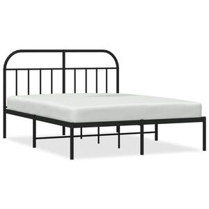 vidaXL Estructura cama sin colch&oacute;n con cabecero metal negro 140x190 cm