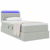 vidaXL Cama con almacenamiento y LED con LED Gris Claro 100 x 200 cm