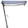 vidaXL Toldo manual retr&aacute;ctil con LED azul y blanco 350x250 cm