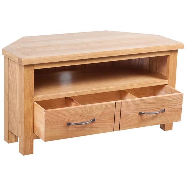 vidaXL Mueble para TV con cajones madera maciza de roble 88x42x46 cm