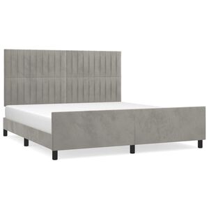 vidaXL Estructura de cama sin colch&oacute;n terciopelo gris claro 160x200 cm