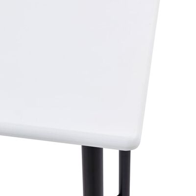 vidaXL Juego de mesa alta y taburetes 5 piezas cuero sintético blanco