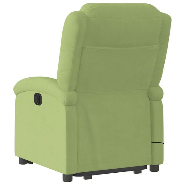 vidaXL Sill&oacute;n reclinable de masaje elevable terciopelo verde claro