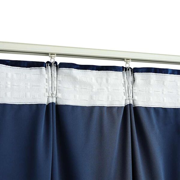 vidaXL Cortinas opacas ganchos 2 pzas terciopelo azul oscuro 140x245cm