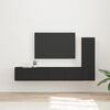vidaXL Conjunto de mueble de TV 3 pcs Negro Madera de ingenier&iacute;a