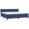 vidaXL Cama box spring con colch&oacute;n tela azul 200x200 cm