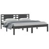 vidaXL Estructura de cama de madera maciza de pino gris 200x200 cm