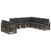 vidaXL Conjunto de sof&aacute;s de jard&iacute;n 9 uds. 9 plaza Gris rat&aacute;n sint&eacute;tico